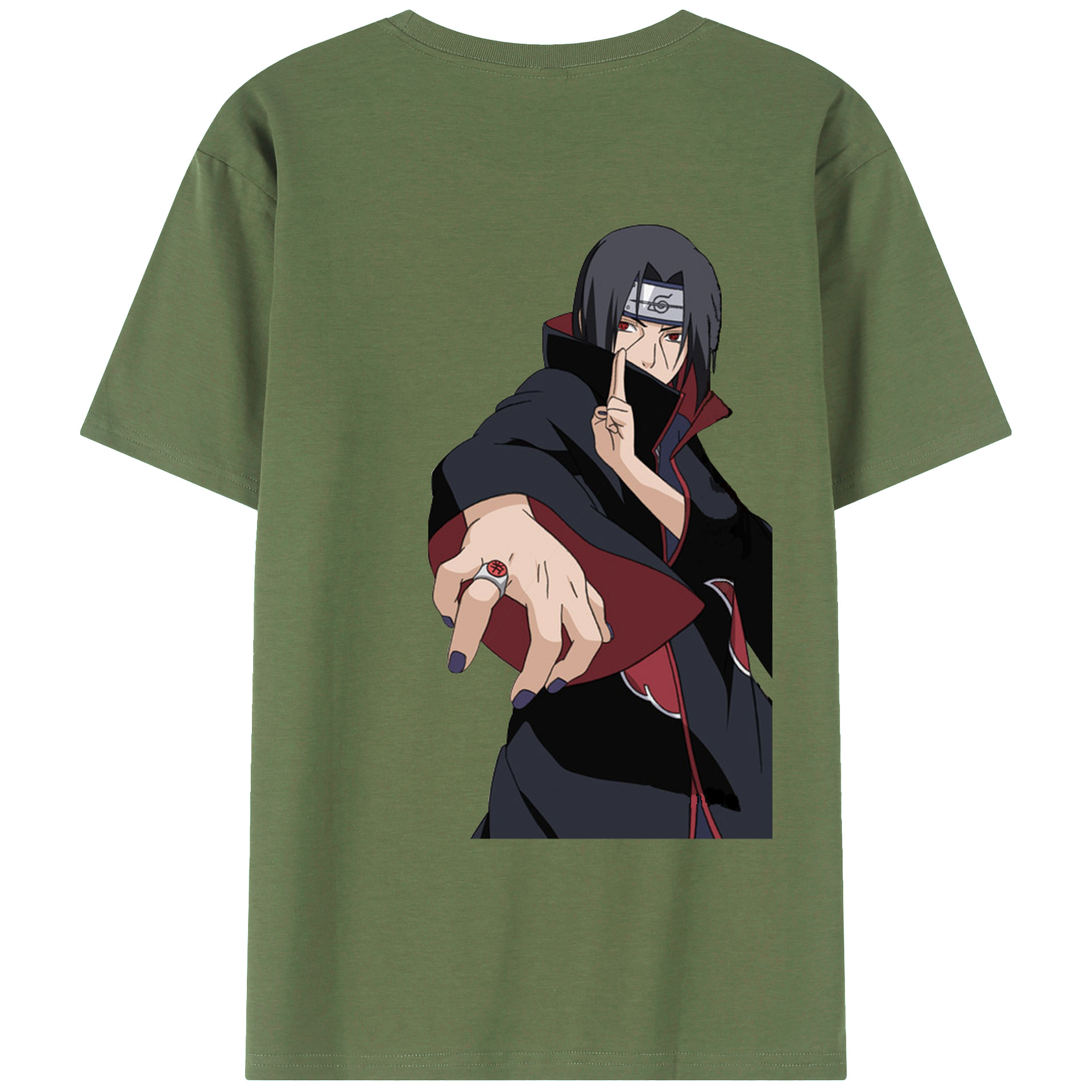 （画像用） NARUTO -ナルト- うちは イタチ Uchiha Itachi 綿100％ メンズ半袖Tシャツ（バックプリント） 通気性
